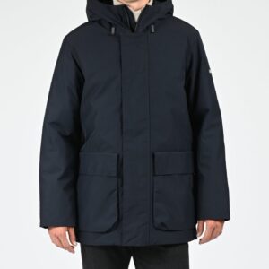 Parka longue à capuche noir