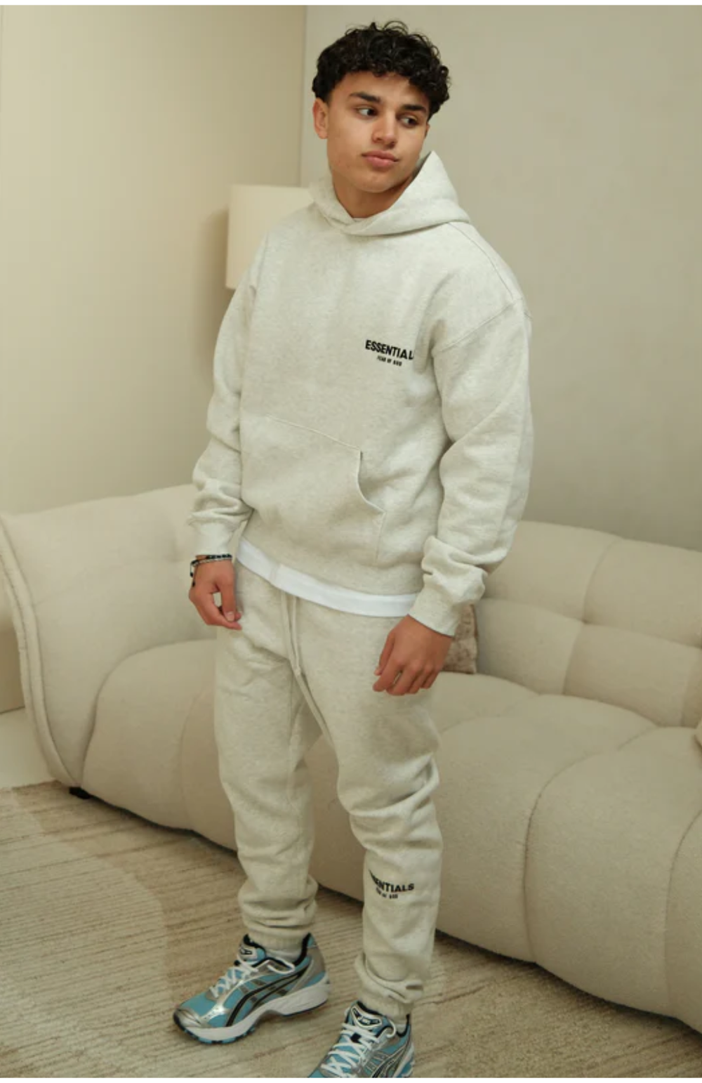 Fear of God ESSENTIALS Light Oatmeal Hoodie – Image 4