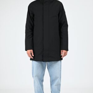 Parka longue à capuche noir