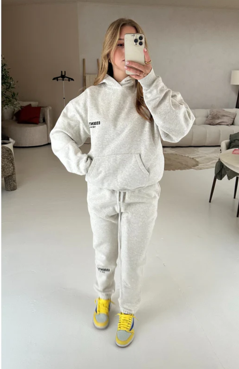Fear of God ESSENTIALS Light Oatmeal Hoodie – Image 3