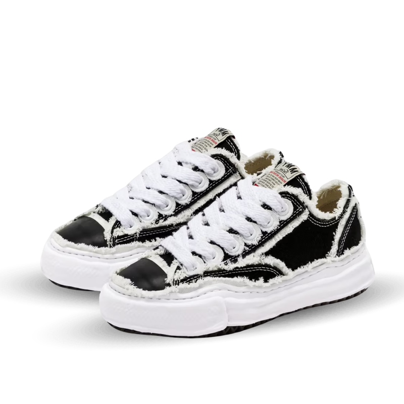 Maison Mihara Yasuhiro Peterson OG Sole Canvas Low Frayed Black – Image 2