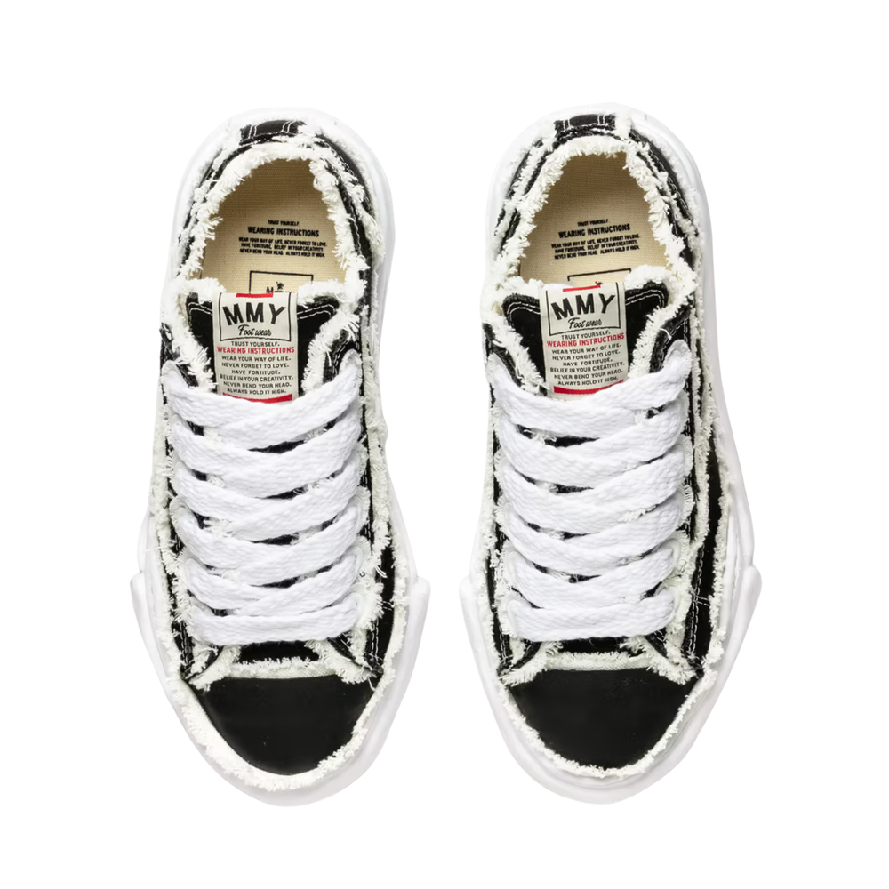 Maison Mihara Yasuhiro Peterson OG Sole Canvas Low Frayed Black – Image 3